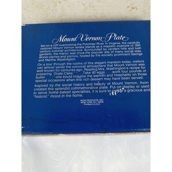 Avon Accents Avon Mount Vernon Plate Oval Blue W 2 Special Occasion